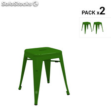 Pack de 2 tamboretes industriais torix pequenos verdes