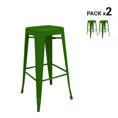 Pack de 2 tamboretes industriais torix verdes inspirados na linha tolix