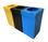 Pack de 3 Contenedores Papeleras PP Reciclaje 80 Litros (Azul, Amarillo y Negro) - 1