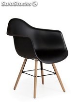 Pack de 4 butaca de diseño riga silla para salones o salas de espera color negro