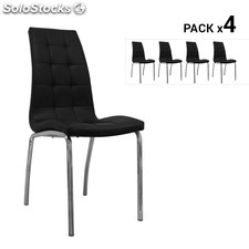 Pack de 4 cadeiras acolchoadas liam pretas