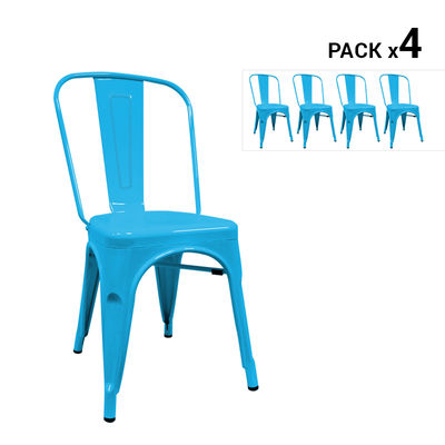 Pack de 4 cadeiras industriais torix azuis inspiradas na linha tolix