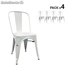 Pack de 4 cadeiras industriais torix brancas inspiradas na linha tolix