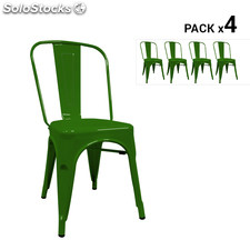 Pack de 4 cadeiras industriais torix verdes inspiradas na linha tolix
