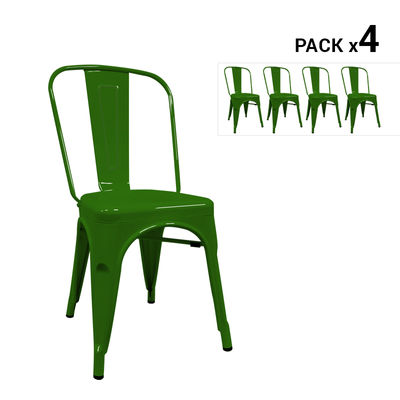 Pack de 4 cadeiras industriais torix verdes inspiradas na linha tolix