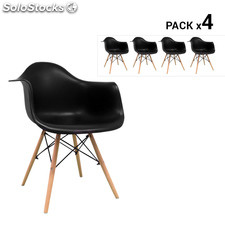 Pack de 4 cadeiras nórdicas dau preta