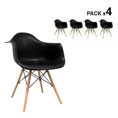 Pack de 4 cadeiras nórdicas dau preta