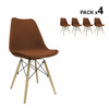 Pack de 4 cadeiras nórdicas tilsen castanhas inspiradas na linha eames