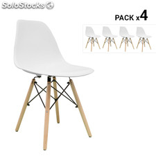 Pack de 4 cadeiras nórdicas tower brancas inspirados na linha eames