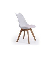 Pack de 4 sillas Bistro en simil piel blanco, 84 cm(alto)48 cm(ancho)54