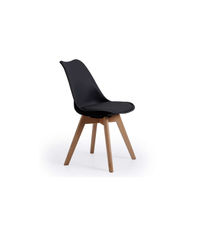 Pack de 4 sillas Bistro en simil piel negro, 84 cm(alto)48 cm(ancho)54 cm(largo)