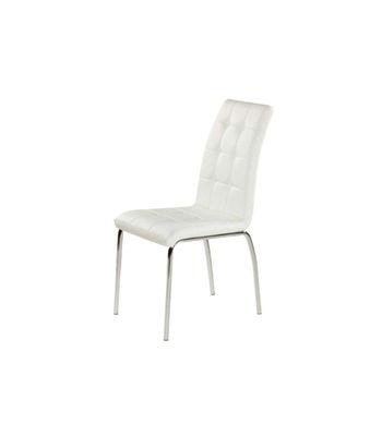Pack de 4 sillas Borja DC-1107 tapizada en simil piel blanco, 96cm(alto)