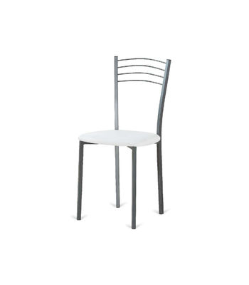 Pack de 4 sillas Cádiz de metal tapizado en blanco. 46 cm(ancho ) 86 cm(altura) - Foto 2