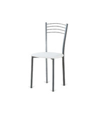 Pack de 4 sillas Cádiz de metal tapizado en blanco. 46 cm(ancho ) 86 cm(altura)