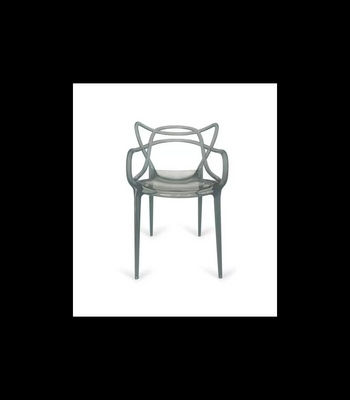 Pack de 4 sillas Concha gris humo 82,5 cm (alto) 51,5 cm (ancho) 57 cm (fondo)