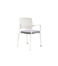 Pack de 4 sillas confidente acabado blanco/gris. 55 cm(ancho) 85 cm(altura)