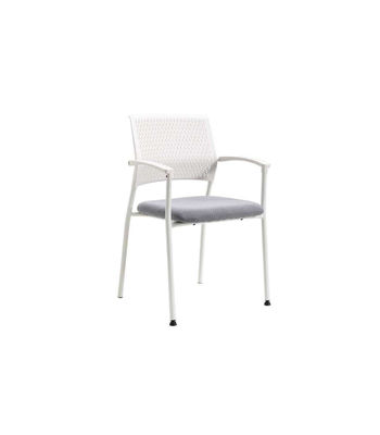 Pack de 4 sillas confidente acabado blanco/gris. 55 cm(ancho) 85 cm(altura) - Foto 2