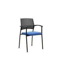 Pack de 4 sillas confidente acabado negro/azul, 55 cm(ancho) 85 cm(altura)