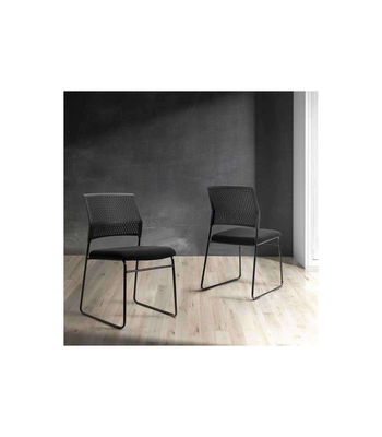 Pack de 4 sillas confidente tapizada en color negro, 56 cm(ancho) 84/94 - Foto 2