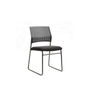 Pack de 4 sillas confidente tapizada en color negro, 56 cm(ancho) 84/94