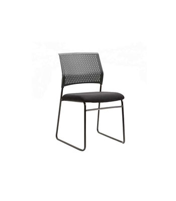 Pack de 4 sillas confidente tapizada en color negro, 56 cm(ancho) 84/94