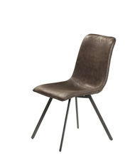 Pack de 4 sillas Cubic acabado tapizado en tejido color marrón, 86 cm(alto)46
