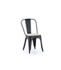 Pack de 4 sillas de comedor Tolix acabado negro/roble, 45 x 45 x 85 cm (ancho x