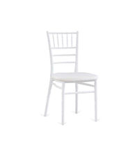 Pack de 4 sillas Giralda de estilo sevillano en blanco con cojín. 42 cm(ancho )