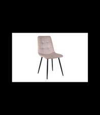Pack de 4 sillas Julia tapizada en tejido velvet beige, 92cm(alto) 44cm(ancho)