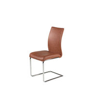 Pack de 4 sillas Luca tapizadas en polipiel en color cuero, 93 cm(alto)42