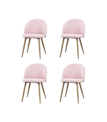 Pack de 4 sillas Md-Alamedilla tapizado en textil rosa claro, 78cm(alto) - Foto 5