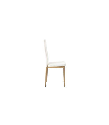 Pack de 4 sillas Md-Galera tapizadas en tejido PU blanco, 93cm(alto) 43cm(ancho) - Foto 3