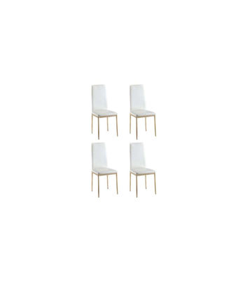 Pack de 4 sillas Md-Galera tapizadas en tejido PU blanco, 93cm(alto) 43cm(ancho) - Foto 4