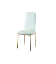 Pack de 4 sillas Md-Galera tapizadas en tejido PU blanco, 93cm(alto) 43cm(ancho)