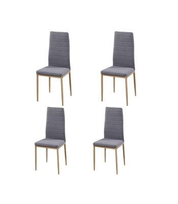 Pack de 4 sillas Md-Galera tapizadas en tejido PU gris, 93cm(alto) 43cm(ancho) - Foto 4