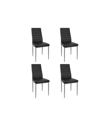 Pack de 4 sillas Md-Galera tapizadas en tejido PU negro, 93cm(alto) 43cm(ancho) - Foto 5