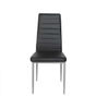 Pack de 4 sillas Md-Galera tapizadas en tejido PU negro, 93cm(alto) 43cm(ancho)