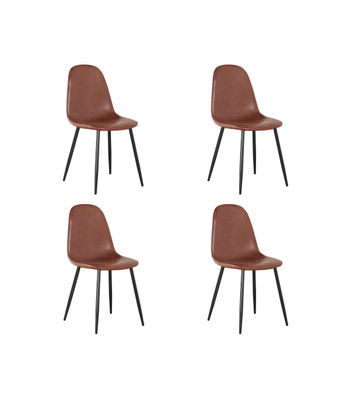 Pack de 4 sillas Md-Hamer tapizadas en textil marrón, 88cm(alto) 54.5cm(ancho) - Foto 3