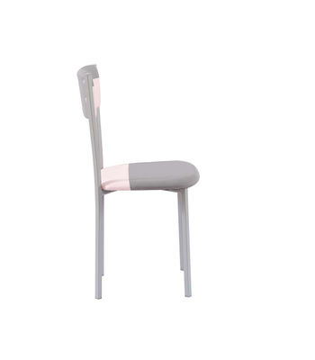 Pack de 4 sillas Md-Salar tapizadas en polipiel gris/rosa pastel, 89cm(alto) - Foto 2