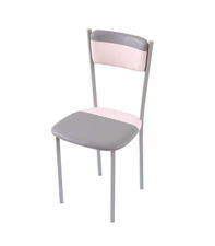Pack de 4 sillas Md-Salar tapizadas en polipiel gris/rosa pastel, 89cm(alto)