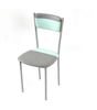 Pack de 4 sillas Md-Salar tapizadas en polipiel gris/verde menta, 89cm(alto)