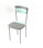 Pack de 4 sillas Md-Salar tapizadas en polipiel gris/verde menta, 89cm(alto) - 1