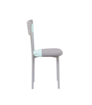 Pack de 4 sillas Md-Salar tapizadas en polipiel gris/verde menta, 89cm(alto) - Foto 3