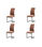 Pack de 4 sillas Md-Tacoma tapizadas en tejido marrón, 100cm(alto) 43cm(ancho) - 1