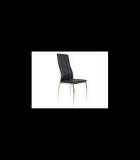Pack de 4 sillas modelo Camila acabado en polipiel negro, 46 x 54 x 101/48 cm