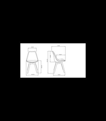 Pack de 4 sillas modelo Dana tapizadas en piel sintética blanco, 48.5cm(ancho ) - Foto 2