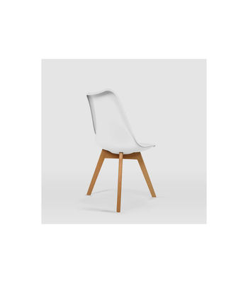 Pack de 4 sillas modelo Dana tapizadas en piel sintética blanco, 48.5cm(ancho ) - Foto 3