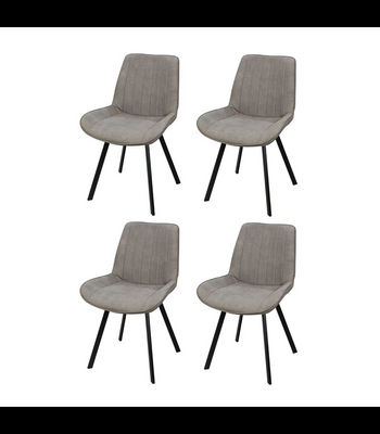 Pack de 4 sillas modelo Estrella tapizadas en textil gris, 87cm(alto) - Foto 2