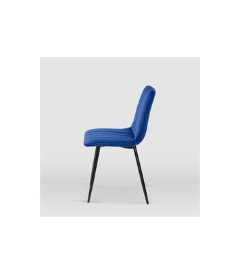 Pack de 4 sillas modelo IRIA tapizadas en terciopelo azul índigo, 44cm(ancho ) - Foto 2