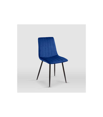 Pack de 4 sillas modelo IRIA tapizadas en terciopelo azul índigo, 44cm(ancho ) - Foto 3